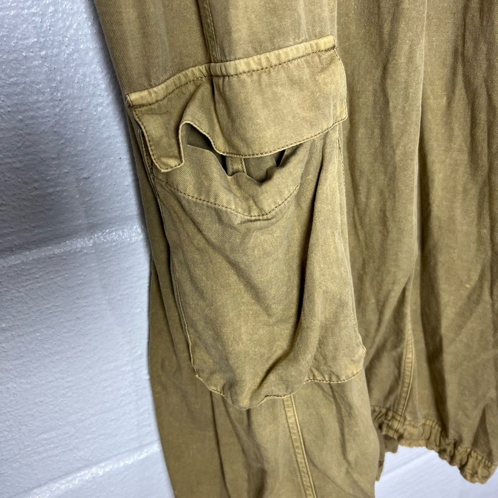 Anthropologie Daily Practice Dress size M Be Bold Twofer Khaki Cargo Midi Tank - Picture 7 of 9